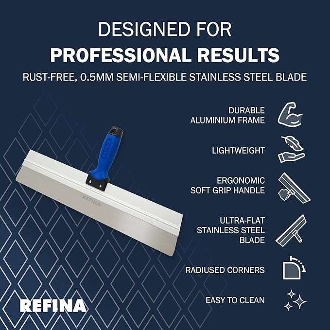 PLASTERING SPATULA Flexible Refina Skimming Stainless Steel Finishing 500mm